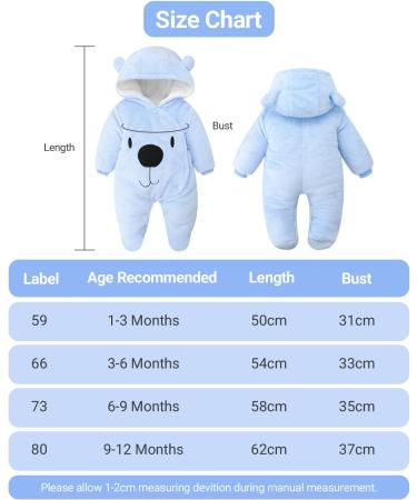 Baby Hooded Flannel Winter Romper | Snowsuit Jumpsuit for Boys & Girls | Feet Covered | 0-3 Months - Buy Online on GoSupps.com