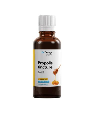 Dr Corbyn Propolis Tincture Syrup - 100ml | 100% Natural Propolis Liquid Tincture Syrup | Sore Throat Comfort Syrup | Pure Undiluted & Alcohol Free | UK Made 100 ml (Pack of 1)