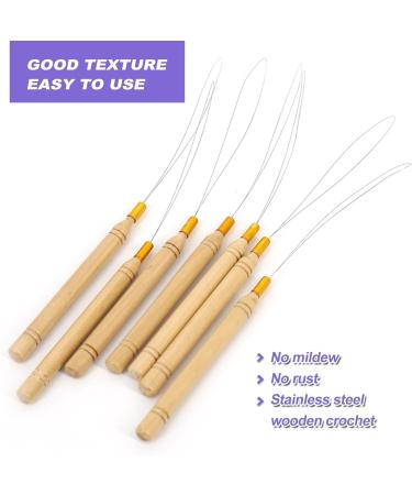 Hair Extension Loop Needle Threader Tool Wood Hair Extension Pulling Hook Tools for Micro Rings Nano beads Styling Accessories 8 Pcs - Buy Online on GoSupps.com