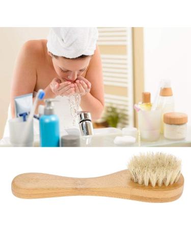 Soft Bristle Facial Cleansing Exfoliating Brush with Wood Handle - Skin Cleaning Scrubber for Face, Neck, and Hands - Buy Online on GoSupps.com