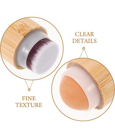 Beavorty Wood Makeup Brush Bamboo Foundation Brush With Roller Portable Blending Brush For Fluffy Brush Synthetic Bristles Cosmetics Tools - Buy Online on GoSupps.com