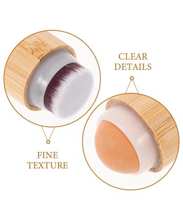 Beavorty Wood Makeup Brush Set - Bamboo Foundation & Blending Brush with Roller | Portable Fluffy Synthetic Bristles Cosmetics Tools - International Shipping Available - Buy Online on GoSupps.com