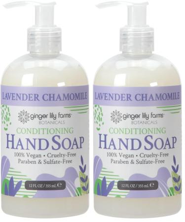 Ginger Lily Farms Botanicals Conditioning Liquid Hand Soap Refill 100% Vegan & Cruelty-Free Lavender Chamomile Scent 12 Fl Oz (Pack of 2)