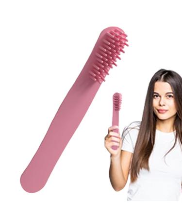 Silicone massage comb with a long handle scalp massager soft hair combing hair gossip comb for all hair types of girls rose