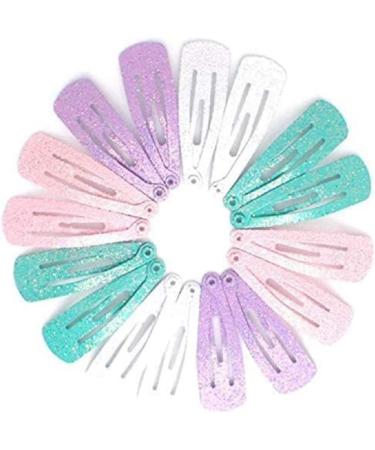 Topkids Accessories Small Mini Metal Hair Snap Clips Little Kids Toddler Baby Girls Children Women Clips Cute Clip Slides Gift Sectioning Clips Bendies Sleepies 3cm / 1.2" (16pc Pastel Tones) 16pc Glitter Pastel Tones - Buy Online on GoSupps.com