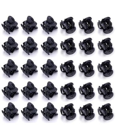 SKYPIA 30 Pcs Mini Hair Styling Accessories Clips Plastic Claws Grip Clamps for Girls and Women (Black)