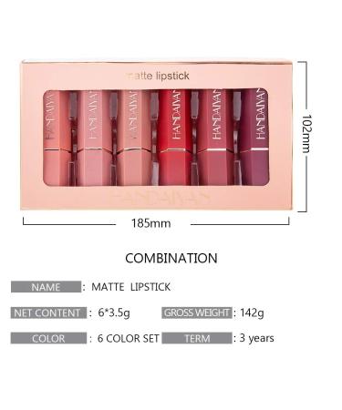 GL-TURELIFES 6 Pack Matte Lipsticks Set | Waterproof Velvet Lipsticks | Smooth Durable & Sexy Colors | Perfect Gift Box for International Shipping - Buy Online on GoSupps.com