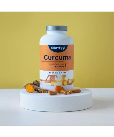 Kurkuma 400 Capsules - High-Dose Vegan Turmeric from India (700mg) with Curcumin & Piperine - Laboratory Tested Additive-Free 13 Months Supply - Buy Online on GoSupps.com