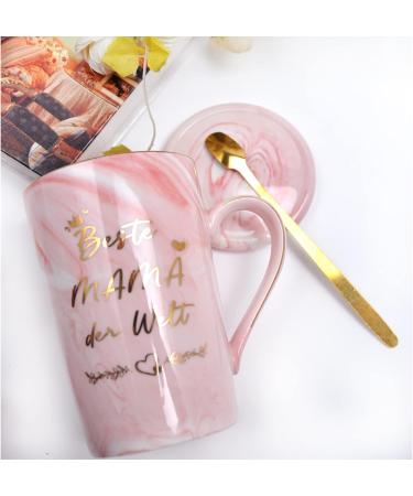 Shop Bokalaka Pink Ceramic Coffee Cup for Mom - Perfect Mother's Day Gift | 400ml with Lid Spoon & Gift Box - Best Mom in the World! - Buy Online on GoSupps.com