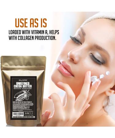 Raw Pure Unrefined Cocoa Butter 8oz - Ideal for DIY Body Butters, Soaps, Lotions & Lip Balm - Great for Stretch Marks & Acne Spots - Hard/Solid Texture - Natural Cacao Scent - Buy Online on GoSupps.com