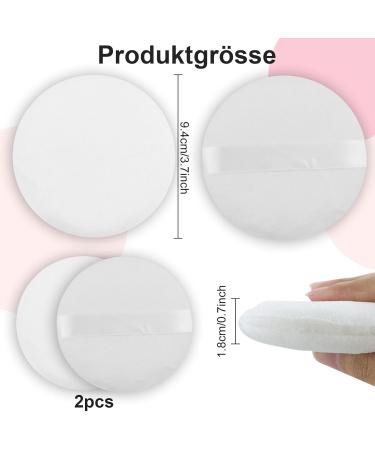 Ultra-Washable 10cm Velor Face & Body Powder Puff - Reusable Loose Powder Applicator (2 Pieces) | Dndgdlua - Buy Online on GoSupps.com