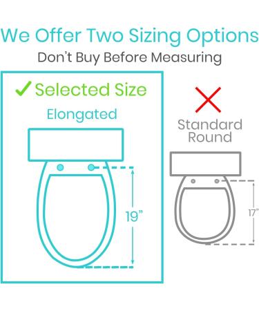 Vive Raised Toilet Seat Riser with Handles - Elderly & Handicap Grab Bar for Seniors - Easy Clean, Options for Elongated & Standard Bowls - Medical Hip Replacement Surgery Aid - Buy Online on GoSupps.com