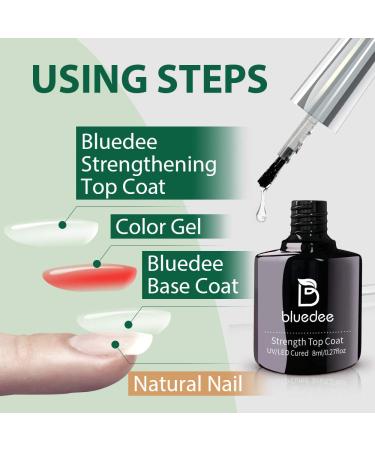 2 Pcs Gel Base & Top Coat Set | High-Gloss Finish, Long-Lasting, Anti-Wear | No Wipe Top Coat | 0.28 FlOz Soak Off UV Gel for Home Manicure or Salon - Buy Online on GoSupps.com