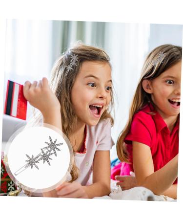 Beaupretty snowflake hairpin christmas hair clips bling side bangs christmas hair accessories Glitter Bobby girls Hair Clips rhinestone hair accessories Fashion Hair Barrettes alloy Miss fine - Buy Online on GoSupps.com