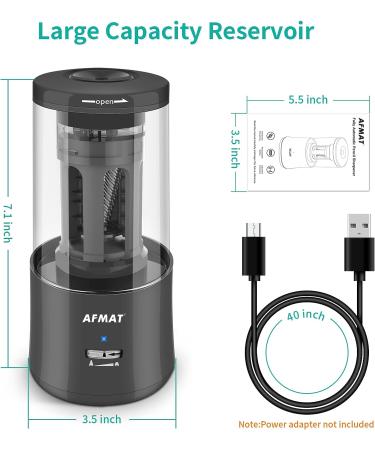 Electric Pencil Sharpener  AFMAT Regargeable Pencil Sharpener Hands-Free  Fully Automatic Pencil Sharpener for 6-7.8mm Colored Pencils  Fast Sharpening  No Uneven Tips  Ideal for Short Pencils Black - Buy Online on GoSupps.com