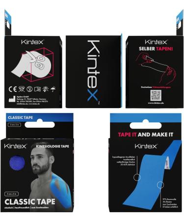 Kintex Kinesiology Tape Classic 5cm x 5m - Skin-Friendly Waterproof Physio Tape for Sports & Physiotherapy - Dark Blue - Buy Online on GoSupps.com