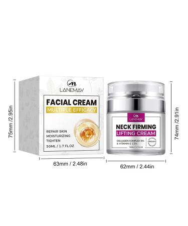 Neck Firming Lifting Cream | Organic Hyaluronic Acid & Jojoba Oil | Anti-Aging Moisturizer with Collagen & Vitamin E | Day & Night Facial Cream - Buy Online on GoSupps.com