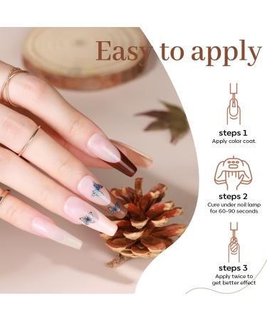 Modelones UV Nail Polish Set - 6 Pink Nude Brown Neutral Colors - Soak Off Gel Nail Design - International Shipping Available - Buy Online on GoSupps.com