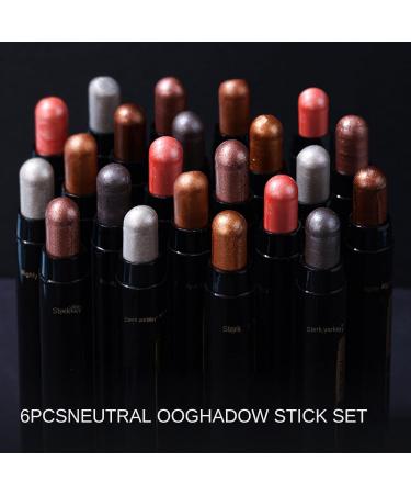 Cream Eyeshadow Stick Glitter Eyeshadow Pen Set 6 Piece Waterproof Long Lasting Glow Crayon Cosmetic Beauty Feminine Care - Buy Online on GoSupps.com