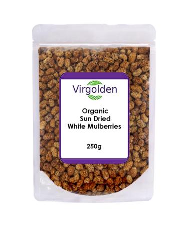 Organic Sun Dried White Mulberries 250g by Virgolden Organic