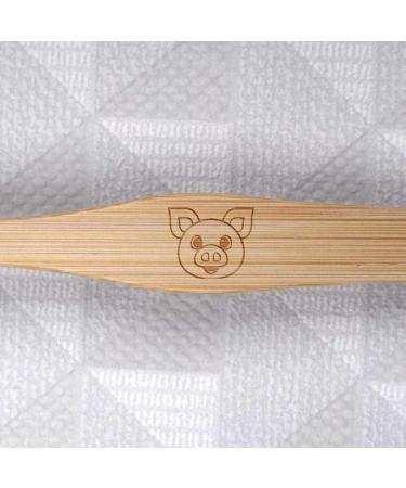 Azeeda Happy Pig Face Bamboo Toothbrush - Eco-Friendly & Fun Design | International Shipping Available - Buy Online on GoSupps.com