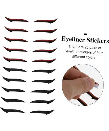 Beatifufu 20 Pairs Eyeshadow Stickers Eyeliner Face Makeup Eyeliner Transfer Eyeshadow Eyelid Stickers Glue - Buy Online on GoSupps.com