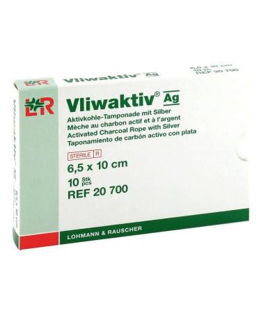 VLIWAKTIV AG Activated Carbon Tampon with Silver 6.5 x 10 cm 10 pcs