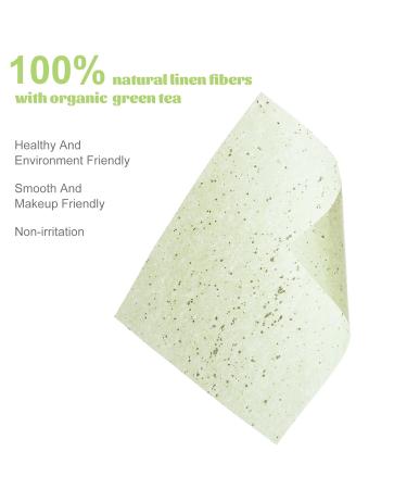 Green Tea Oil Blotting Sheets for Face - 100 Sheets with Portable Mirror Case & Makeup Puff - Buy Online on GoSupps.com