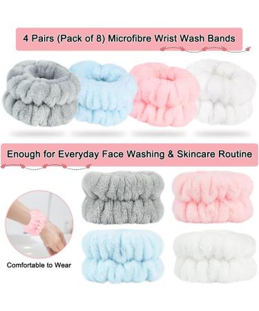 Shintop 8 Pieces Face Wash Bracelets - Gray White Pink Blue | Durable & Stylish for Daily Skincare - Buy Online on GoSupps.com