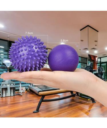 Uraqt Fascia Ball Set 2 Hedgehog Massage Balls for Muscle Tension Relief (Purple) | Perfect for Feet Back Neck & Hands - Buy Online on GoSupps.com