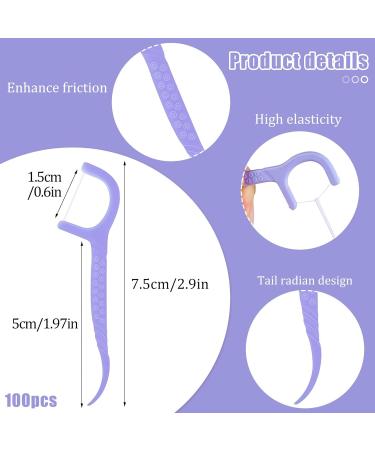 100 Pcs 2in1 Portable Dental Floss Picks - Disposable Interdental Cleaning Tool for Travel Home Office - Purple Toothpick Sticks - Buy Online on GoSupps.com