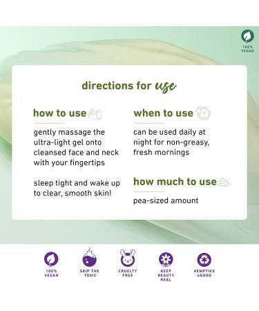 Plum Skin Renewing Night Face Gel with Green Tea & Glycolic Acid - Hydrating Moisturizer for Oily, Acne Prone, Dry & Sensitive Skin - 1.69 Fl OZ, Paraben & Cruelty Free - Women's Skincare - Buy Online on GoSupps.com