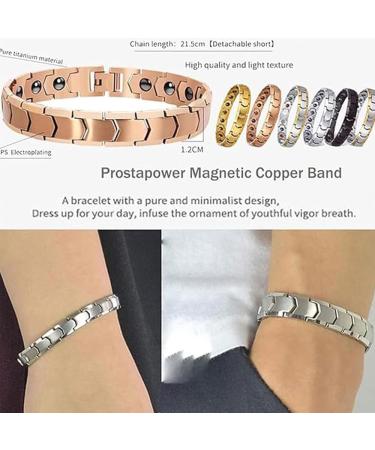 Prostapower Magnetic Copper Band Ellorea Magnetic Copper Prostate Band Adjustable Length Simple and Fashionable Quantum Magnetic Bracelet (Black ONE Size) Black One Size - Buy Online on GoSupps.com