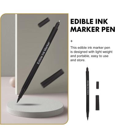 Hemoton 2Pieces Black Food Coloring Markers Ultra Fine Tip (0.7mm) Edible Pen Food Grade Writer for Decorating Painting Drawing Baking Fondant Cake - Buy Online on GoSupps.com