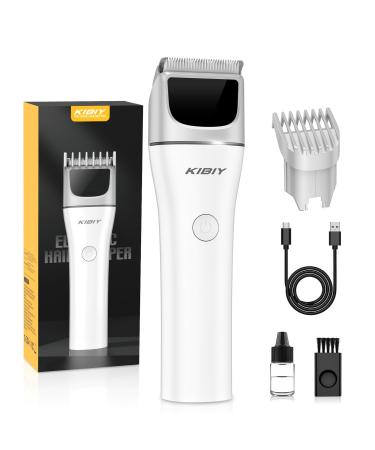 Hair Clippers Men Kibiy Beard Trimmer for Men Hair Trimmer Clippers for Men Haircut with Ceramic Blade Adjustable Limit Comb Mens Grooming Kits Type-C Charging Easy Home Haircutting Gift for Men White+black