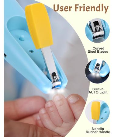 Lictin Baby Nail File Electric 15 in 1 Grooming Kit with Auto Light - Safe Baby Healthcare Set for Newborns, Toddlers, and Adults - Blue 15 Piece Set - Buy Online on GoSupps.com