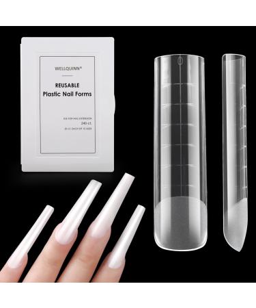 3XL Dual Nail Forms Square Curved Nail Molds for Nail Extension Polygel Builder Gel Acrylic Nail Dip Powder Nails Poly Nail Extension Gel