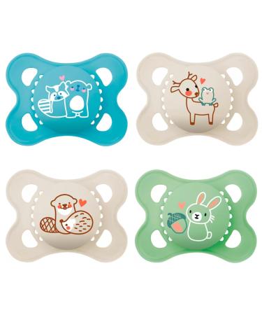 MAM Original // LATEX // Natural rubber latex pacifiers 0-6 // Set of 4 plain // incl. 2 sterilized transport boxes - Buy Online on GoSupps.com