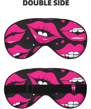 Lips Print Eye Mask - Adjustable Blackout Sleep Mask for Men & Women | Sleep Aid Eye Masks - Buy Online on GoSupps.com