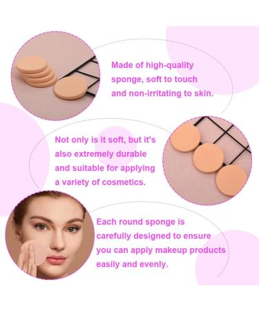 16 Pieces Makeup Sponge Foundation Powder Puff Face Makeup Eye Applicator Wash Cosmetic Round Pads Halloween Cosmetic Tool (Skin Colour) - Buy Online on GoSupps.com