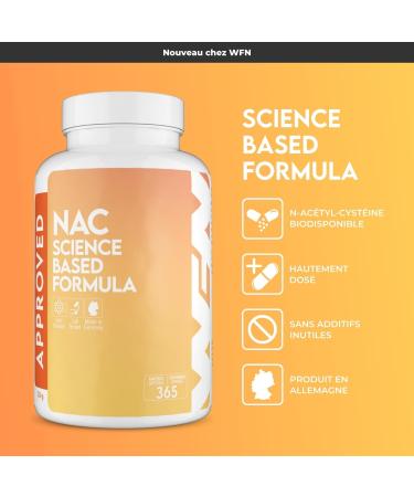 WFN Approved NAC N Acetyl Cysteine - 800 mg per capsule - 365 capsules - 12 months supply - High dosed vegan no additives - Made and tested in Germany - Buy Online on GoSupps.com