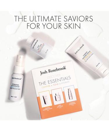 Josh Rosebrook Essentials Kit | Travel Size Cleanse Tone & Hydrate Skincare Set | Complete Moisture Cleanse Daily Acid Toner & Hydrating Accelerator  - Buy Online on GoSupps.com