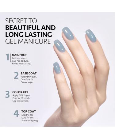 GAOY Gel Nail Polish Kit - Sheer Milky White, Blue Gray & Jelly Shades - Soak Off UV Gel Polish Set for Cloudy Coast Look - Buy Online on GoSupps.com