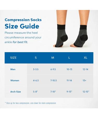 Premium Compression Socks for Plantar Fasciitis Pain Relief - Black, Large (1 Pair) - Buy Online on GoSupps.com