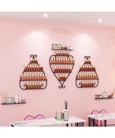  ZYFA Wall-mounted nail polish holder shelf organizer for wall display nail polish rack wall organizer essential oil holder 4-tier metal floating nail polish racks (Color: White  - Buy Online on GoSupps.com