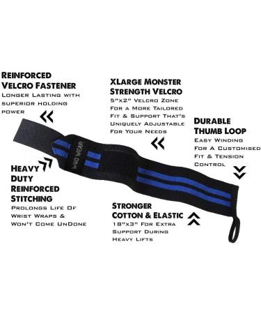 WOD Wear Elastic Wrist Wraps for Powerlifting & Strength Training - One Size Fits All - Diamond Pattern - Buy Online on GoSupps.com