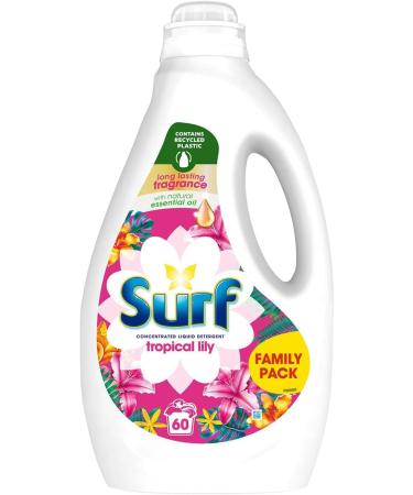 Surf Concentrated Liquid Detergent Long Lasting Fragrance and Made with Natural Essential Oil Tropical Lily or Coconut Bliss Family Pack 1.62 Litre 60 Washes (Tropical Lily Buy 2) - Buy Online on GoSupps.com