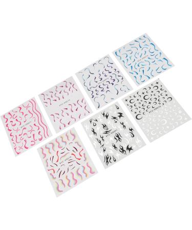 7 Sheets of Fire Flame Wave Lines Nail Stickers 3D Swirl Stripes Nail Stickers Self Adhesive Nail Art Stickers Nail Design for Nail Art Decoration Design - Buy Online on GoSupps.com
