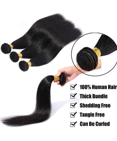 Brazilian Human Hair 3 Bundles - 100% Virgin Straight Weave Extensions - Natural Black 16 | Shop Now - Buy Online on GoSupps.com