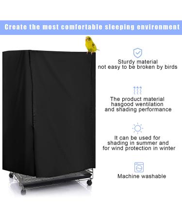 Universal Breathable Blackout Bird Cage Cover - 35 x 24 x 47 Inch | For Bird Parrot Parakeet Cats Mink & Small Animals | Washable & Nighttime Essential - Buy Online on GoSupps.com